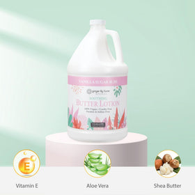 1-gallon refill for Ginger Lily Farms lotion, ideal for spas and gyms.