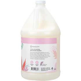 Ginger Lily Farms Vanilla Sugar Bliss shampoo label detail highlights vegan and cruelty-free credentials