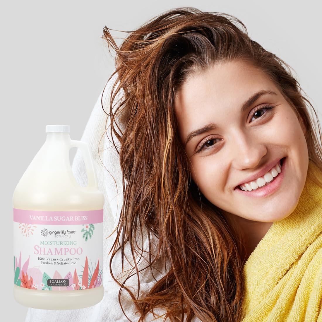 Ginger Lily Farms Vanilla Sugar Bliss shampoo PETA-certified seal reinforces ethical choice