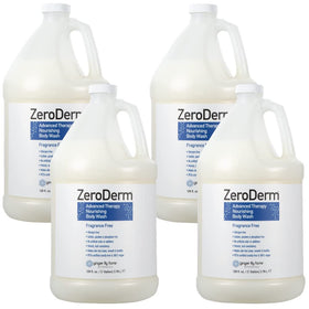 Ginger Lily Farms ZeroDerm bottle front shows fragrance free formula ideal for sensitive skin