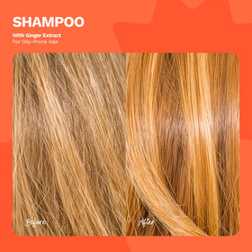 Close-up of Ginger Milk ingredients shows ginger rosemary and cinnamon for scalp vitality.