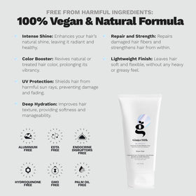 Ginger Milk Hair Gloss application on hair demonstrates smooth, even coating.