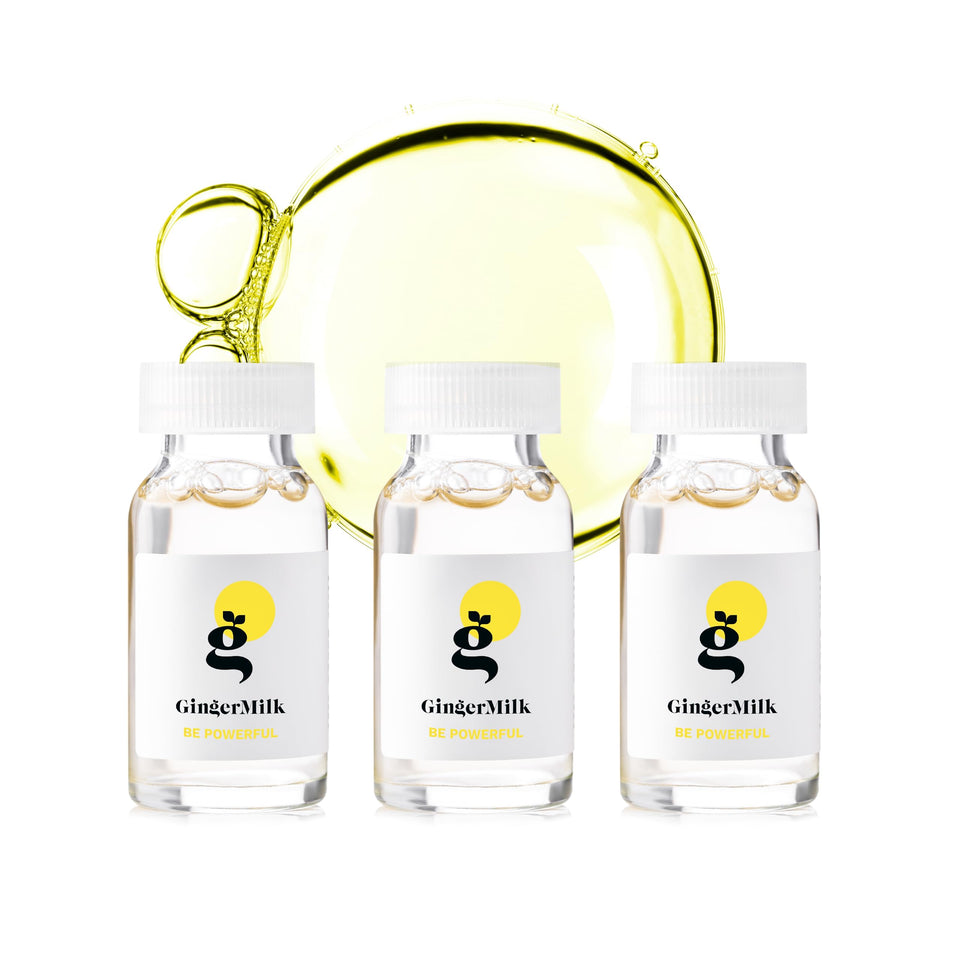 Ginger Milk Hair Growth Ampoule bottle pour supports even scalp nourishment