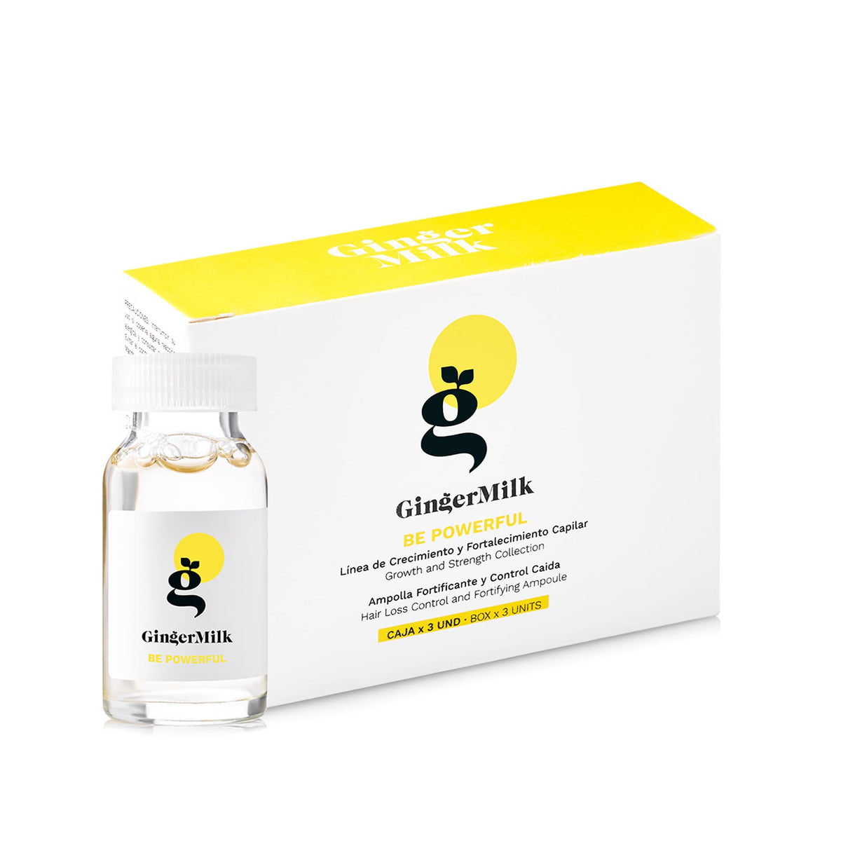 Ginger Milk Hair Growth Ampoule nozzle close-up shows fast-absorbing formula