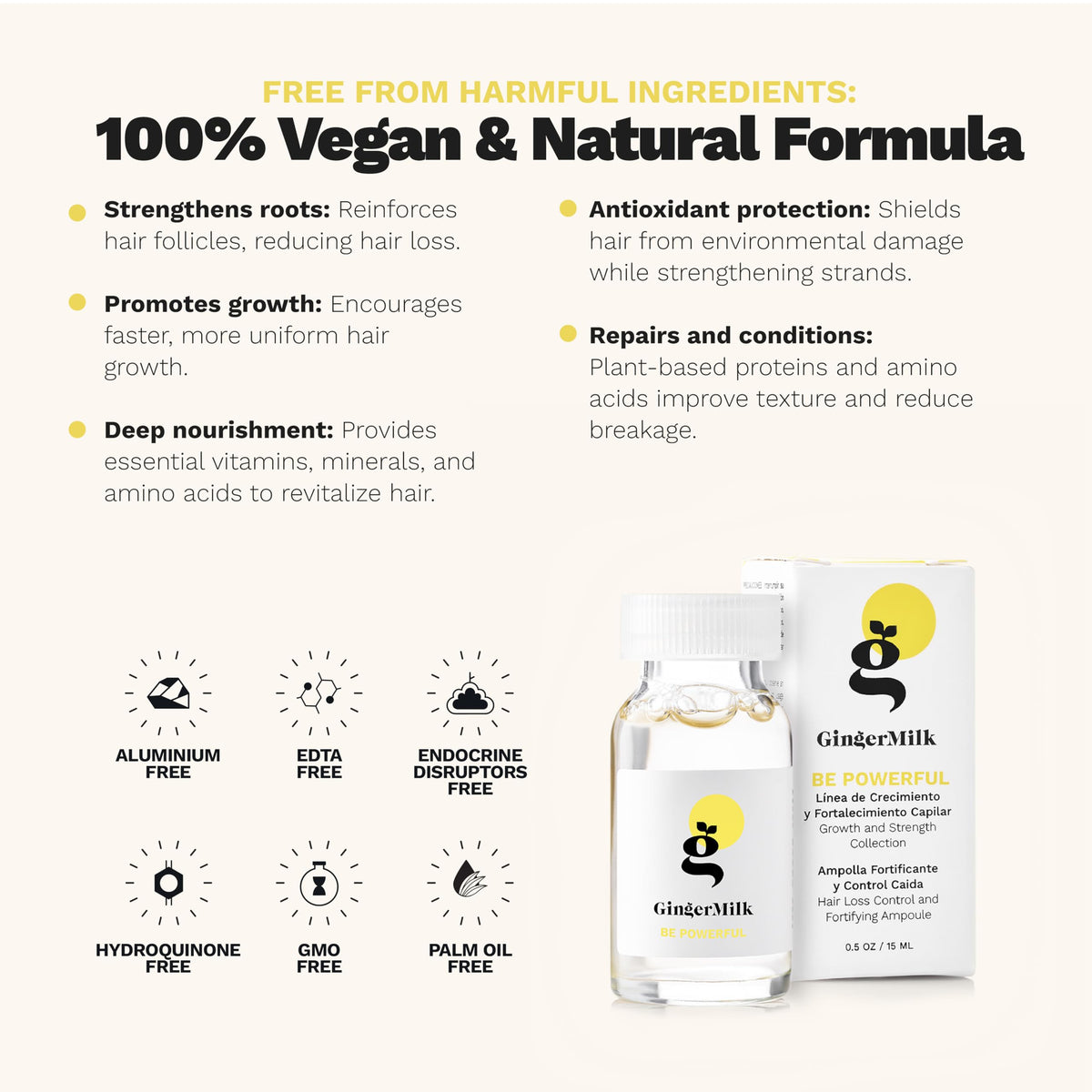 Ginger Milk Hair Growth Ampoule serum texture reveals lightweight, non-greasy feel