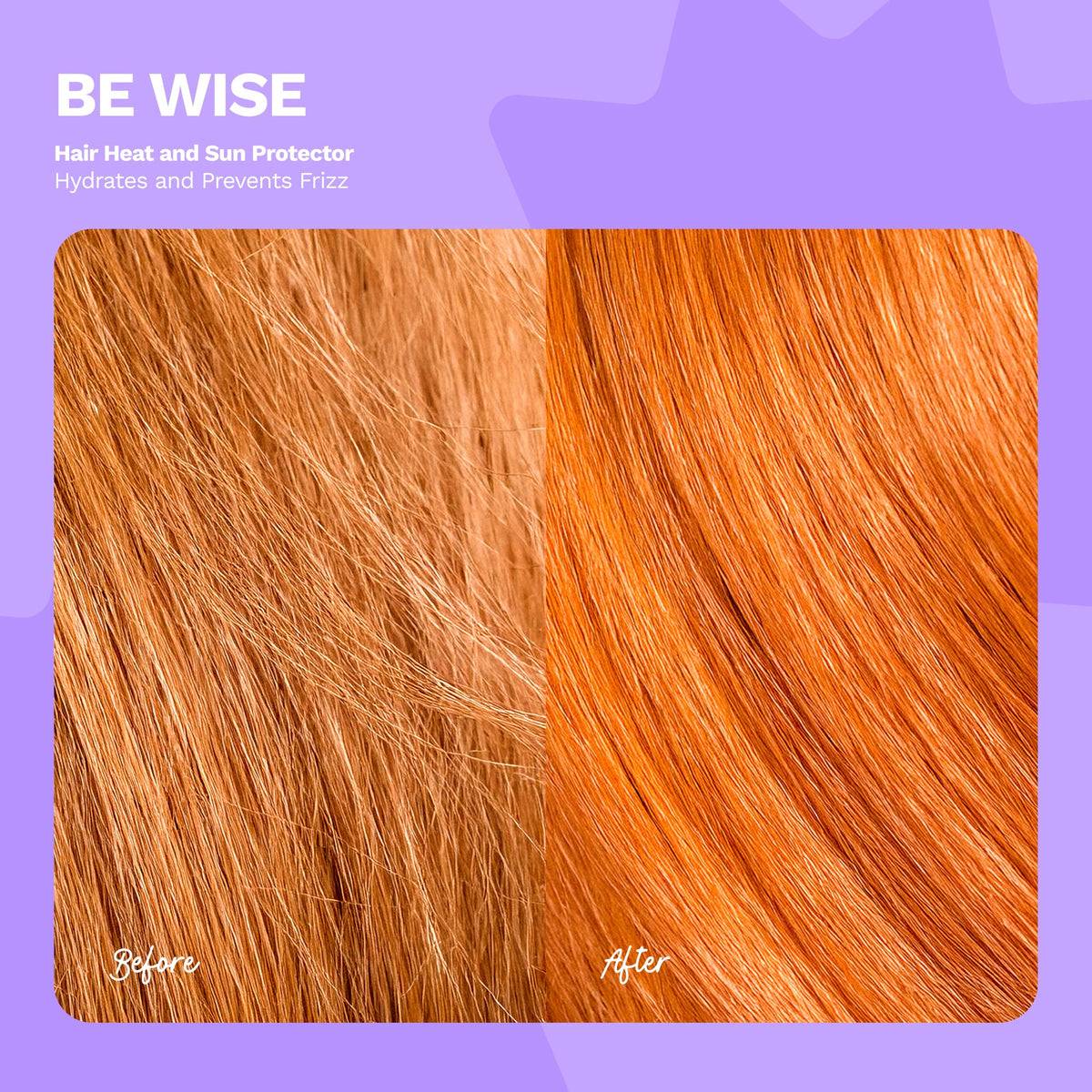 Ginger Milk spray bottle in use for even heat protection.