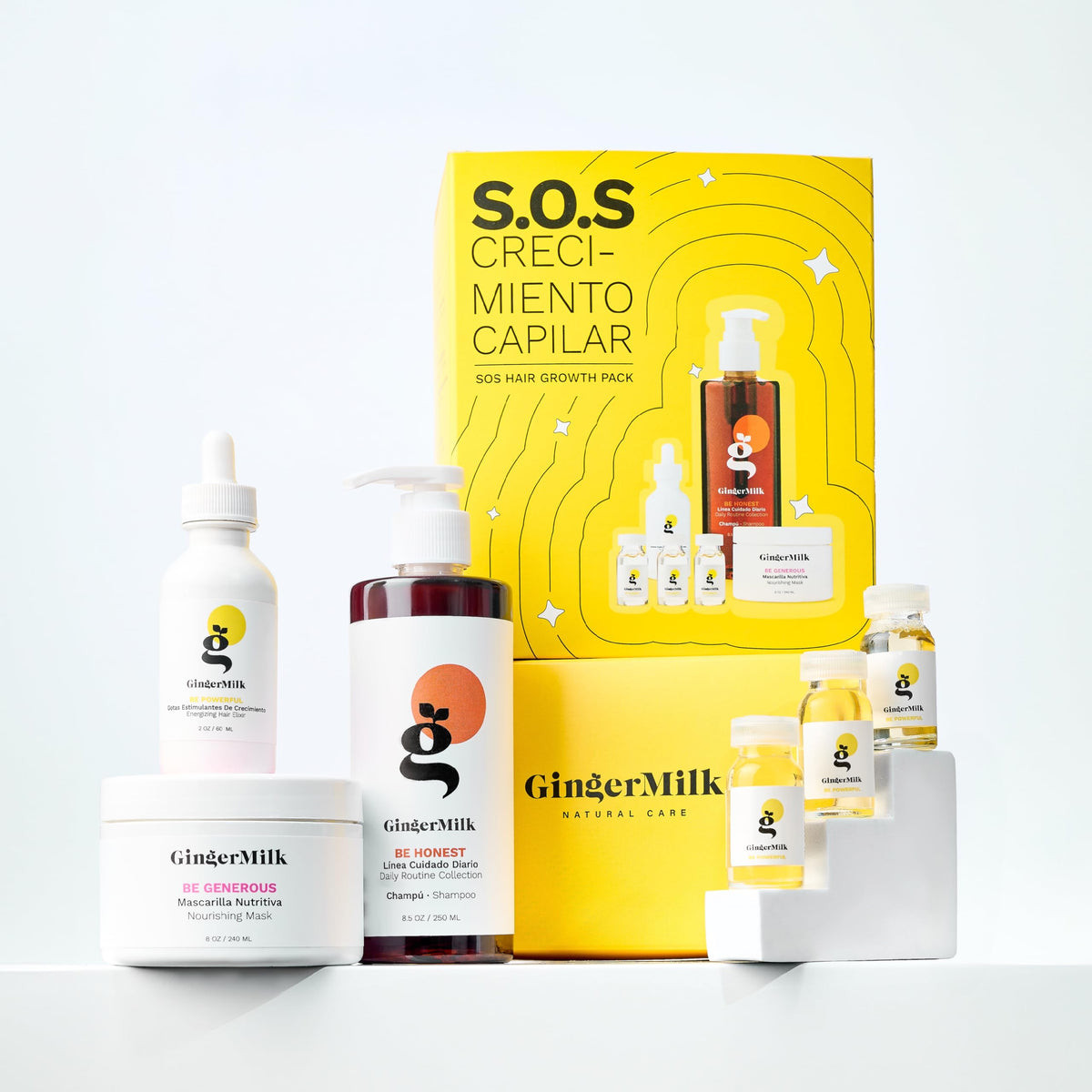 Ginger Milk Natural Care SOS scalp massage image illustrating nightly care ritual