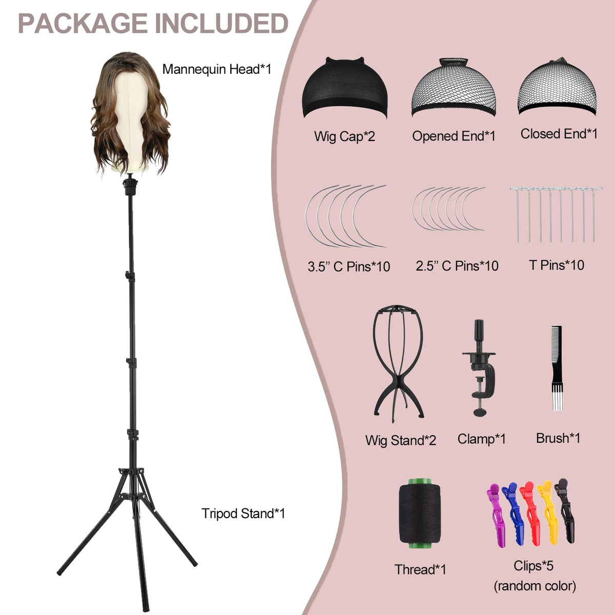 Ginogend mannequin head with foam interior for stable wig mounting during shaping.
