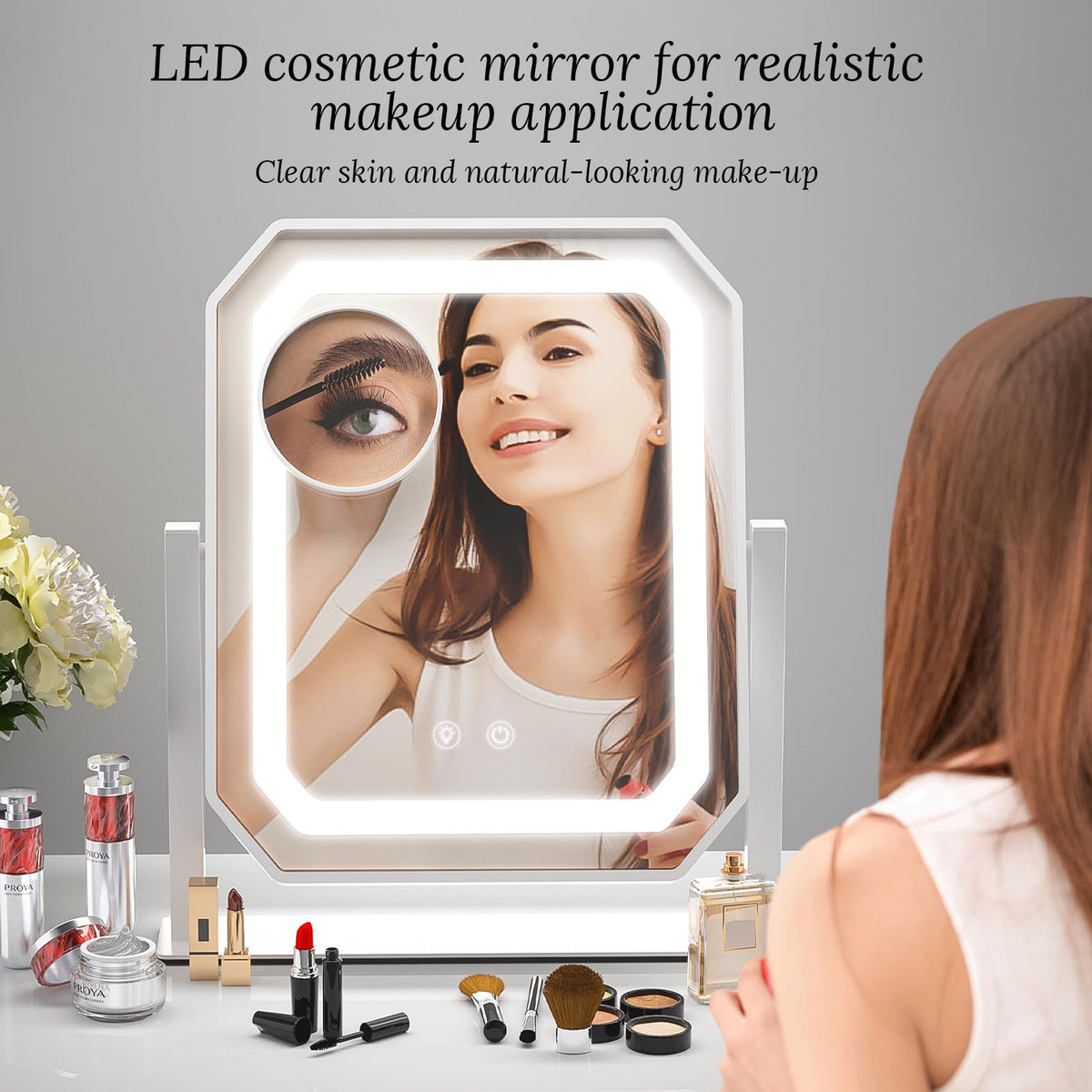 GioeDa mirror supports 360-degree rotation for flexible viewing angles
