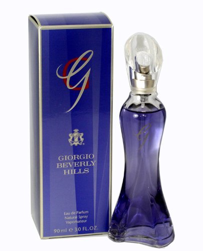 Giorgio Beverly Hills G By bottle back view showing sleek, lasting fragrance