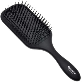 Giorgio detangling paddle brush with a large air cushion for gentle detangling.
