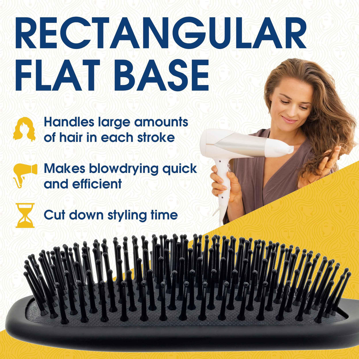 Giorgio detangling paddle brush features a water-resistant matte finish.