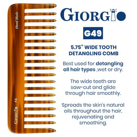 Giorgio G49 rounded tips detangling comb soothing sensitive scalp during daily styling