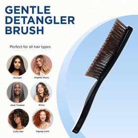 Giorgio Gentle Black Full Size Hair Brush ergonomic handle closeup for comfortable styling