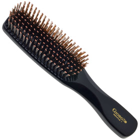 Giorgio Gentle Black Full Size Hair Brush front view showing soft bristles for sensitive scalps and detangling
