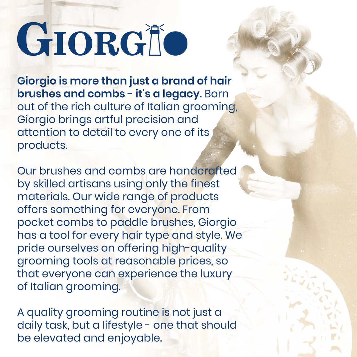 Giorgio Gentle Black Full Size Hair Brush purse-sized travel shot