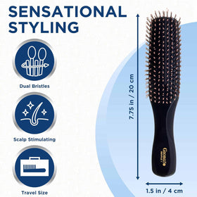 Giorgio Gentle Black Full Size Hair Brush side view highlighting ergonomic handle for a secure grip