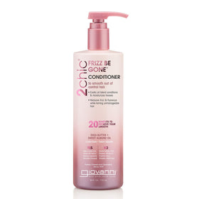 Giovanni 2chic Frizz Be Gone conditioner bottle shown for frizz control and color-safe care.