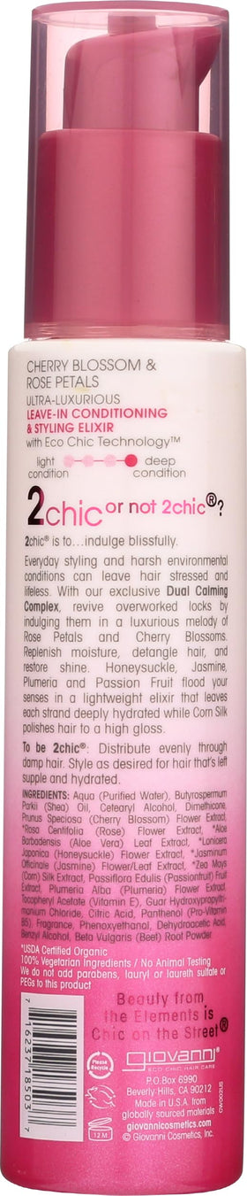 GIOVANNI 2chic leave-in elixir pump demonstrates frizz control