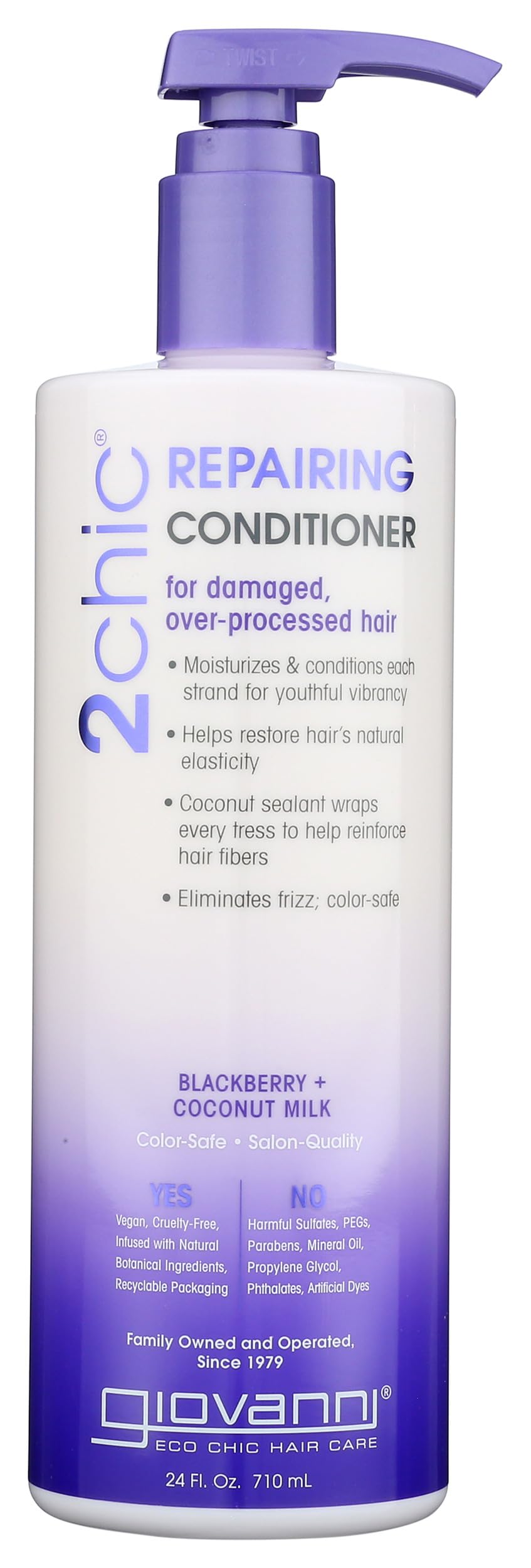 GIOVANNI 2chic Repairing Conditioner bottle shown for color-safe nourishment