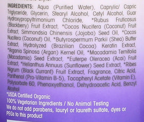 Illustration highlights blackberry and coconut milk blend for nourishing repair