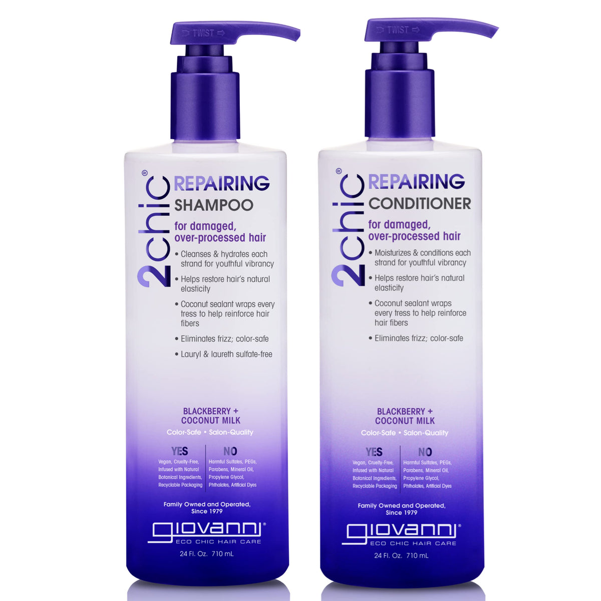 GIOVANNI 2chic Ultra-Repairing shampoo bottle pour nourishes damaged hair
