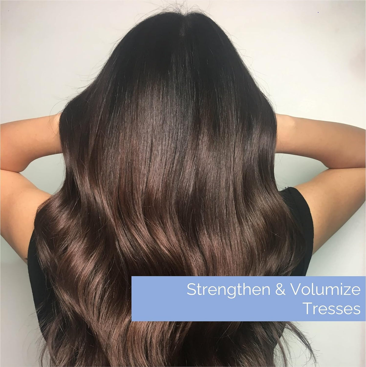 GIOVANNI Biotin & Collagen Shampoo strands show thicker, smoother texture.