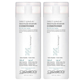 GIOVANNI Direct Leave-In bottle highlights weightless moisture for soft curls.
