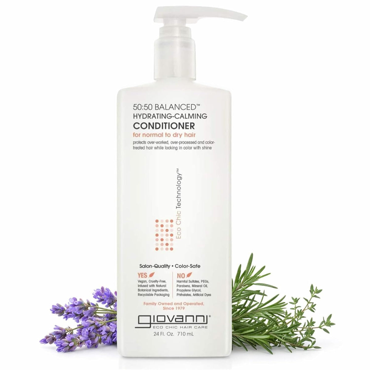 GIOVANNI Eco Chic 50-50 balanced conditioner bottle for hydrated, color-safe hair.