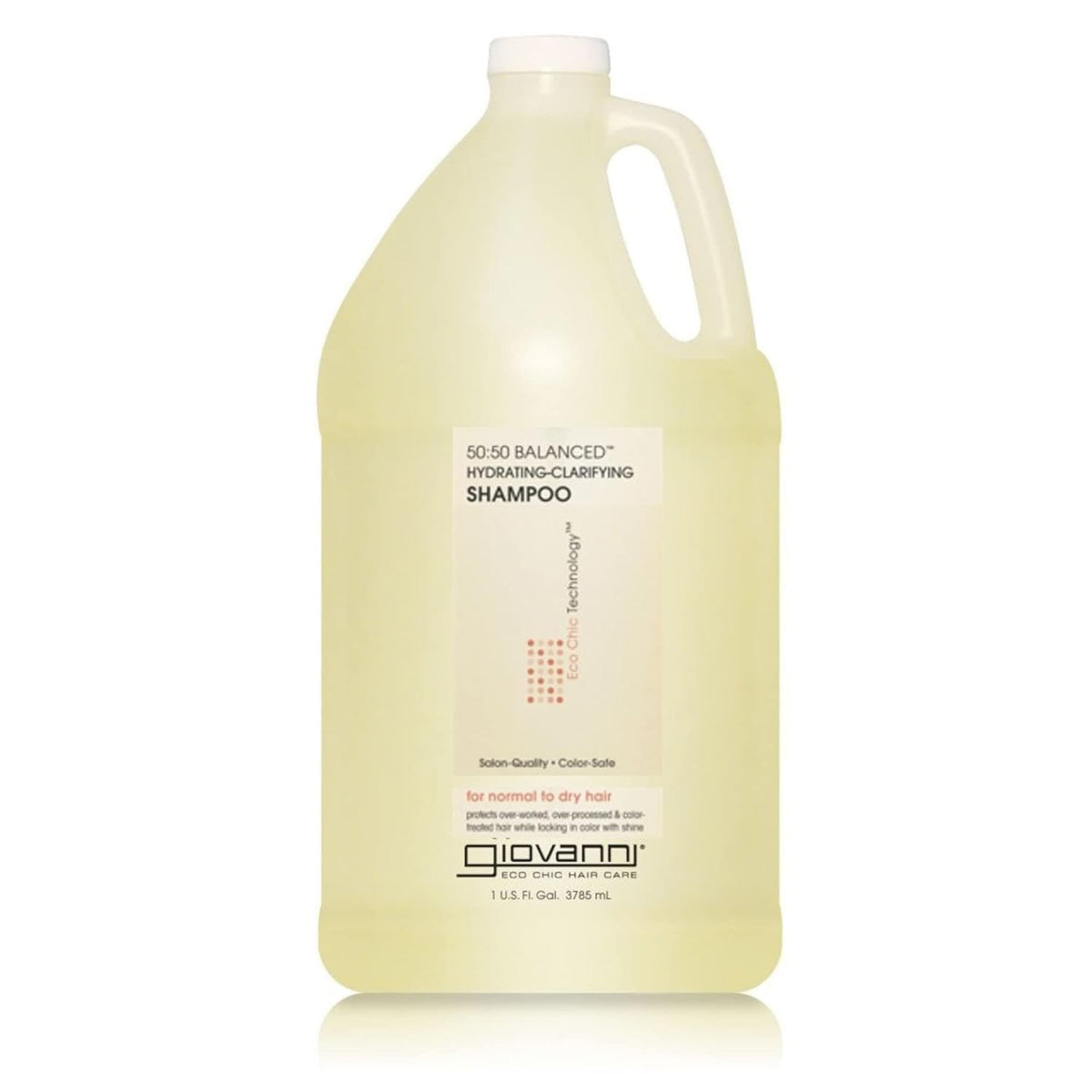 Giovanni Eco Chic 50:50 hydrating shampoo bottle showing balanced moisture for daily use