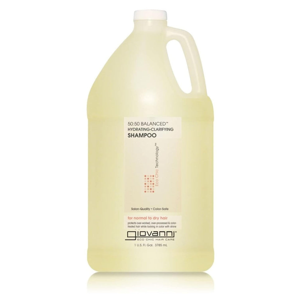 Giovanni Eco Chic 50:50 hydrating shampoo bottle showing balanced moisture for daily use