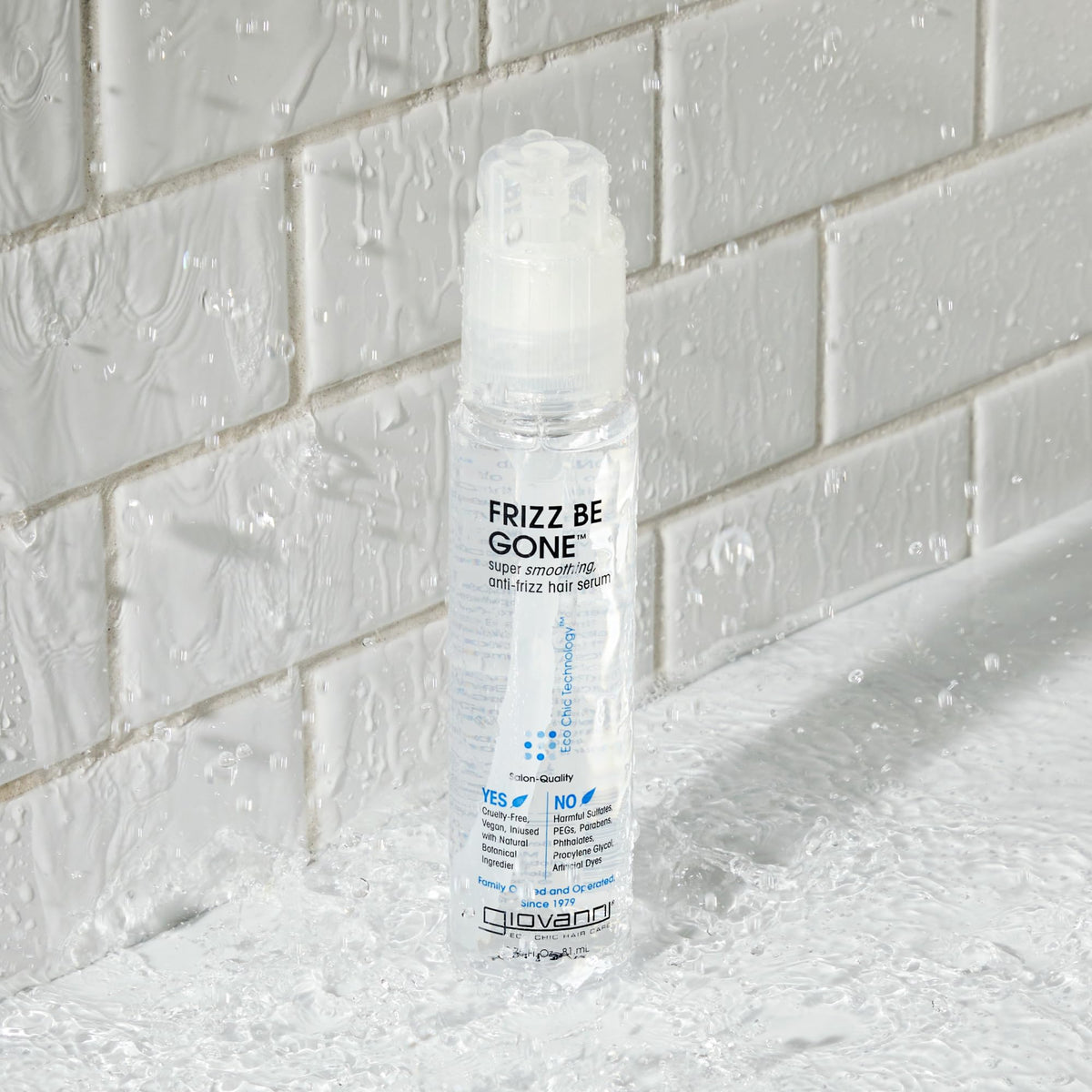 GIOVANNI Eco Chic Frizz Be Gone serum on hair delivers smoothness