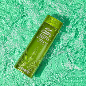 GIOVANNI Hemp Hydrating Shampoo packaging shows recyclable eco chic design.