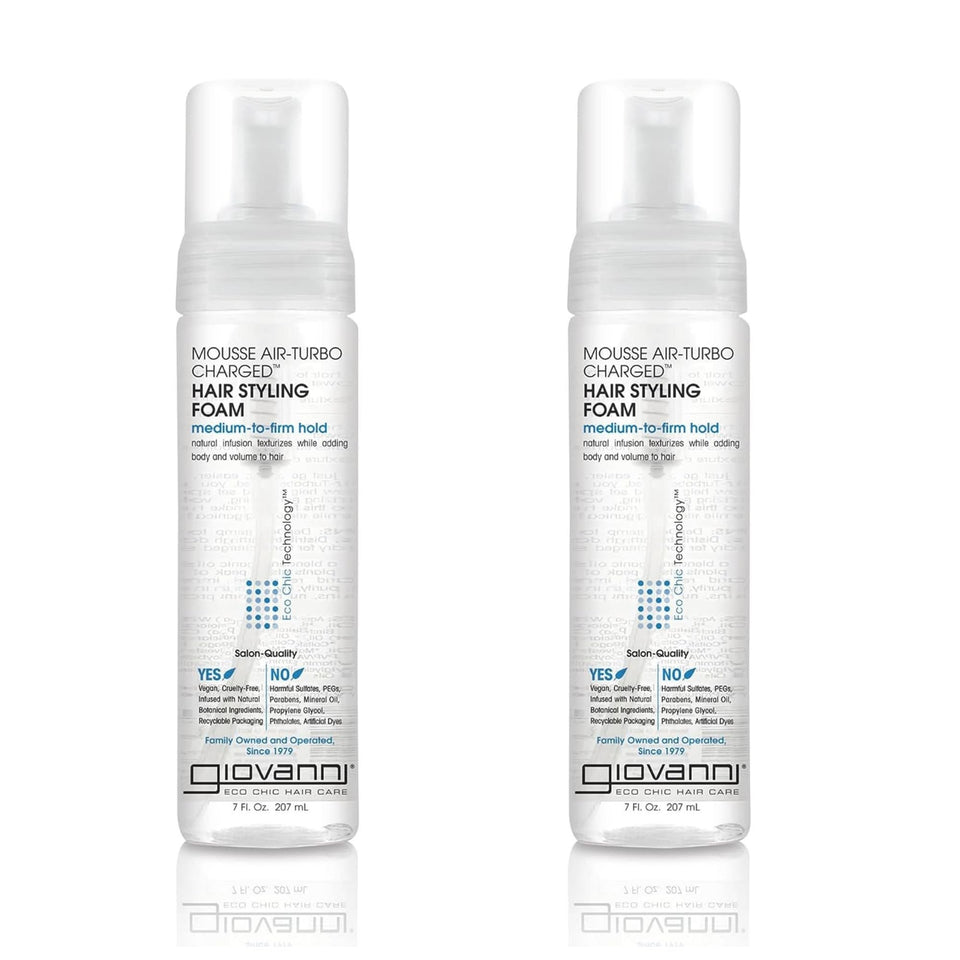 GIOVANNI Mousse Air-Turbo Charged bottle shows lightweight curl control and shine