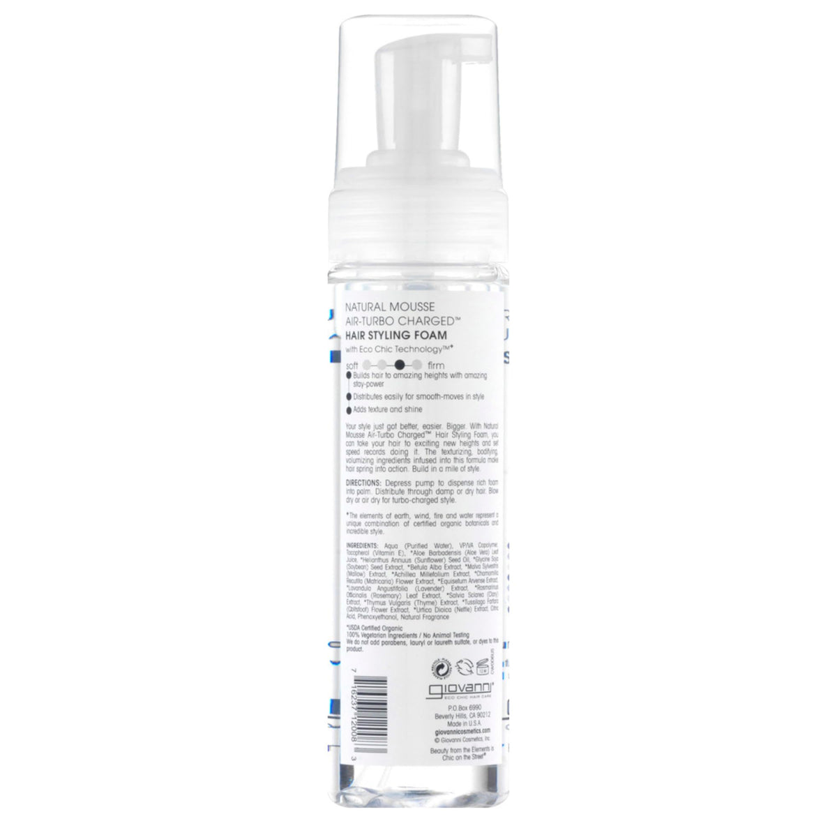 GIOVANNI Mousse Air-Turbo on hair demonstrates frizz control
