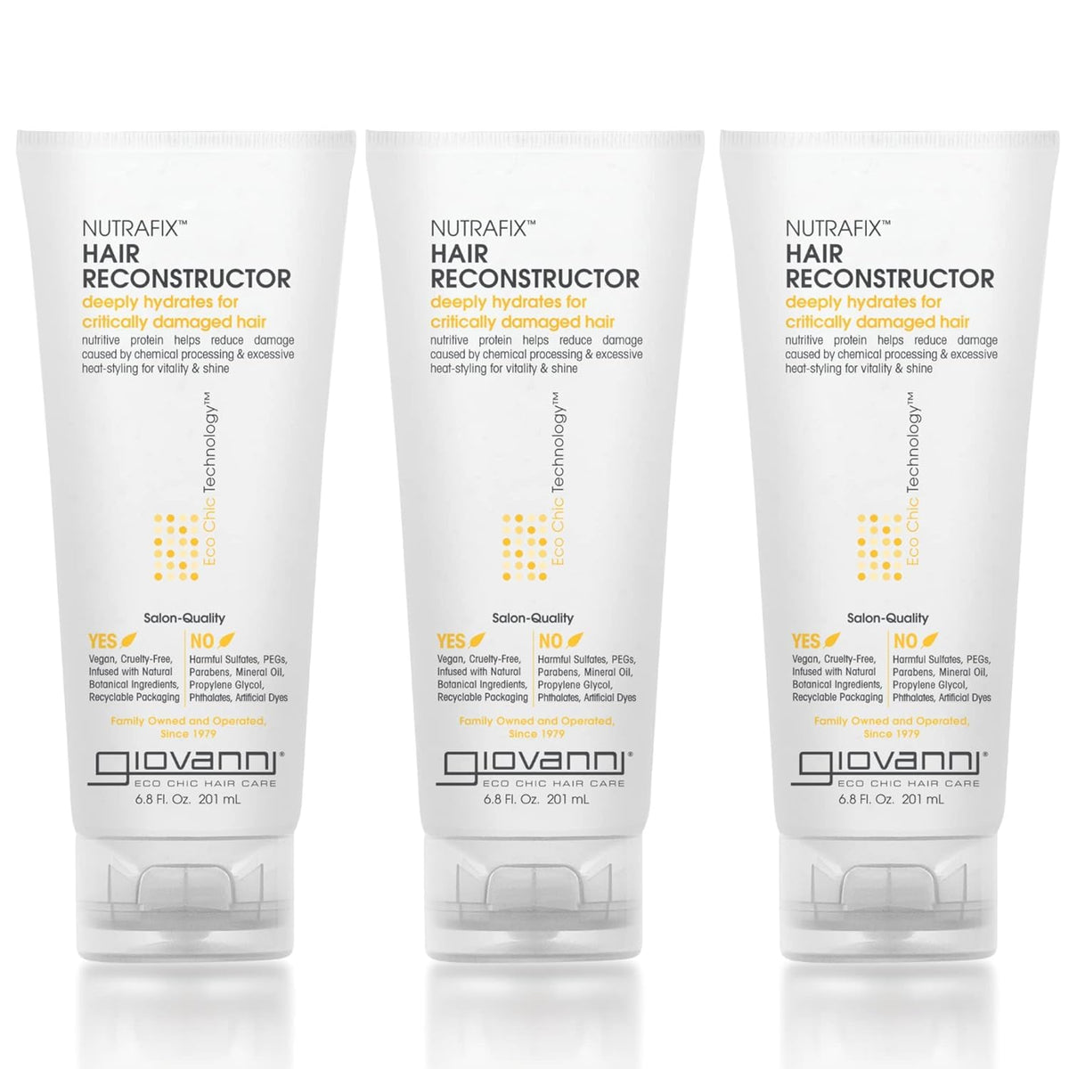 GIOVANNI Nutrafix 3-pack display highlights deep conditioning for damaged hair