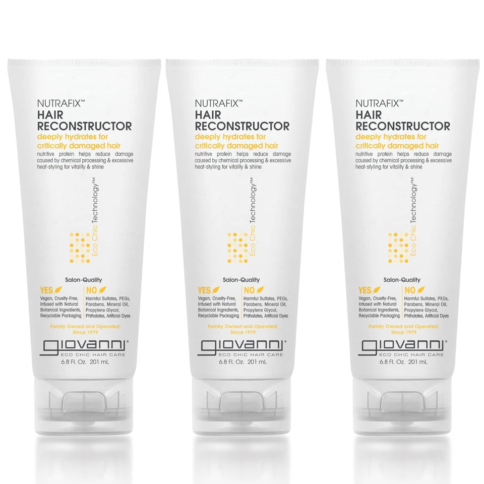 GIOVANNI Nutrafix 3-pack display highlights deep conditioning for damaged hair