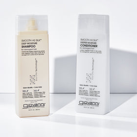 GIOVANNI Smooth As Silk packaging emphasizes recyclable materials and cruelty-free ethics.
