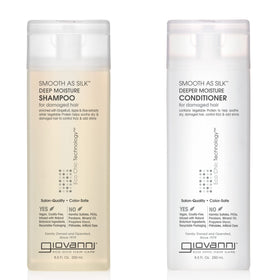 Giovanni Smooth as Silk Deeper Moisture Shampoo bottle with frizz control and color-safe formula