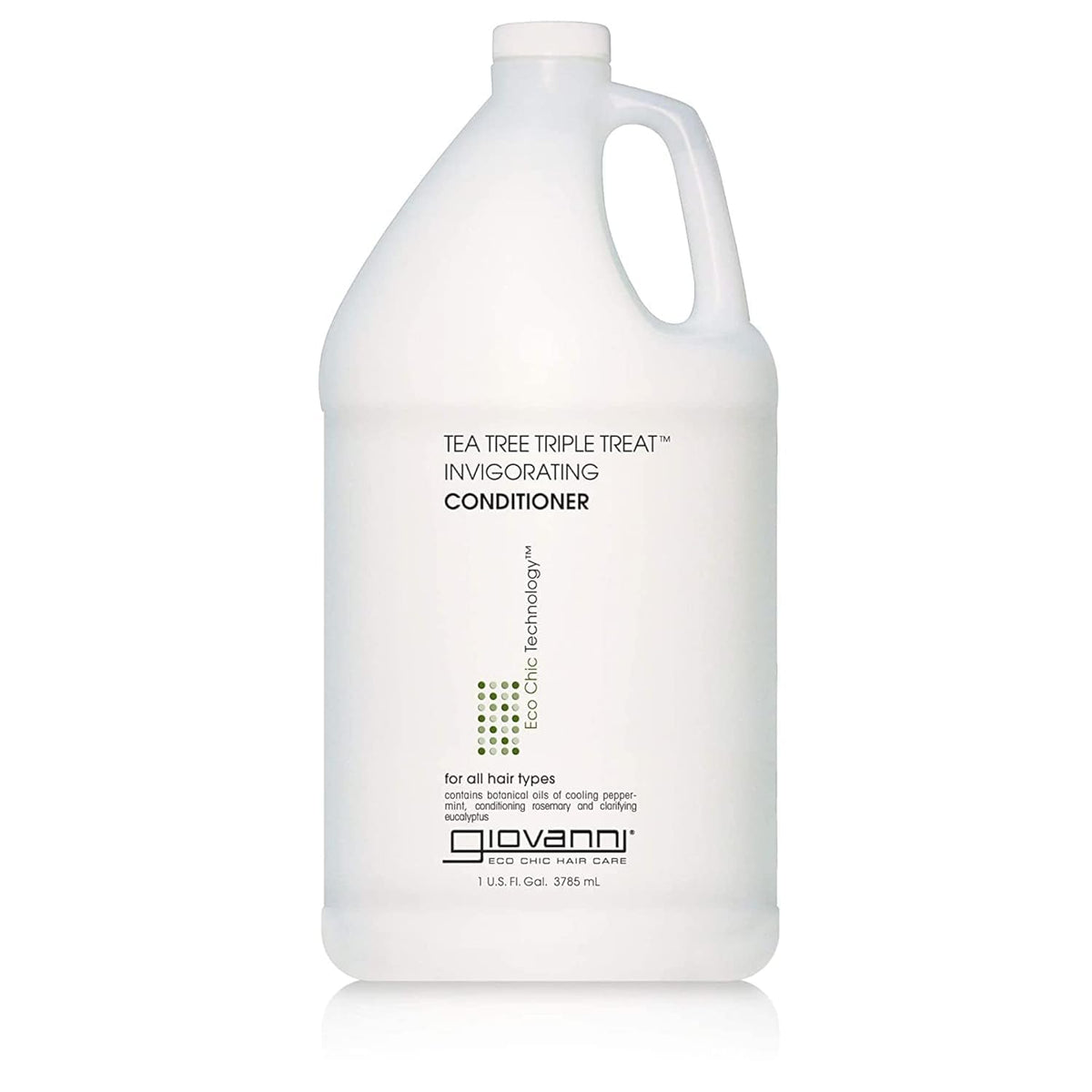 GIOVANNI Tea Tree Triple Treat bottle – cooling peppermint aroma for refreshed scalp.