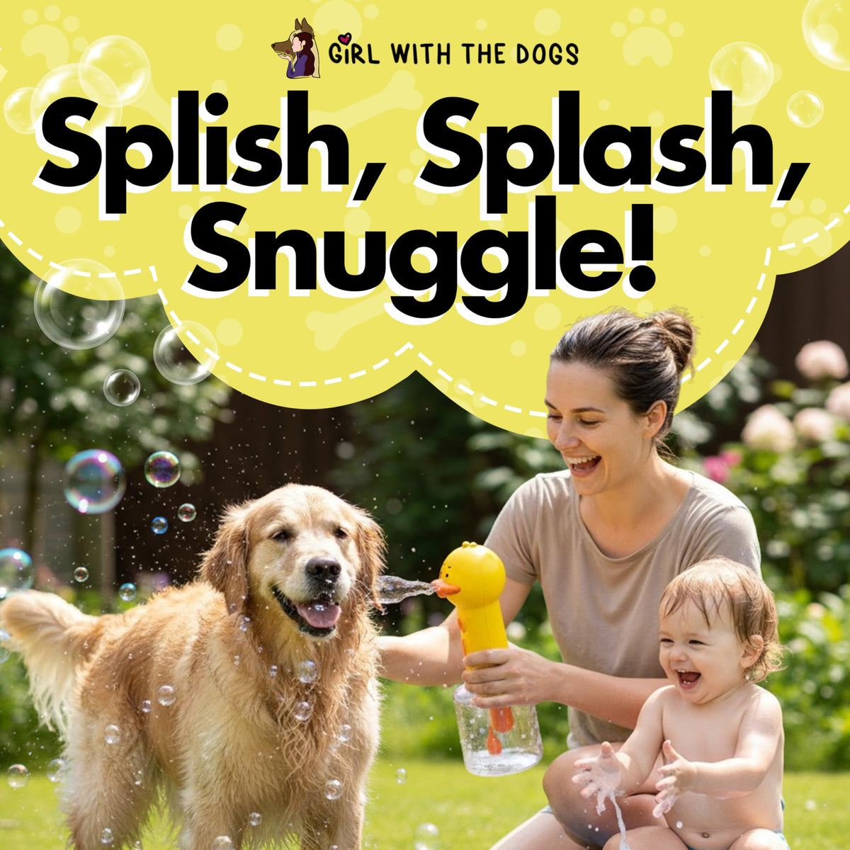 Eco-friendly multi-use foam dispenser from Girl With The Dogs for soap and shampoo.