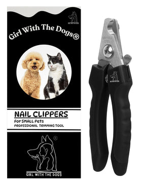 Girl With The Dogs pet nail clippers with ergonomic grip facilitate easier grooming.