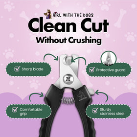 Girl With The Dogs cat and dog nail clippers for safe trimming.