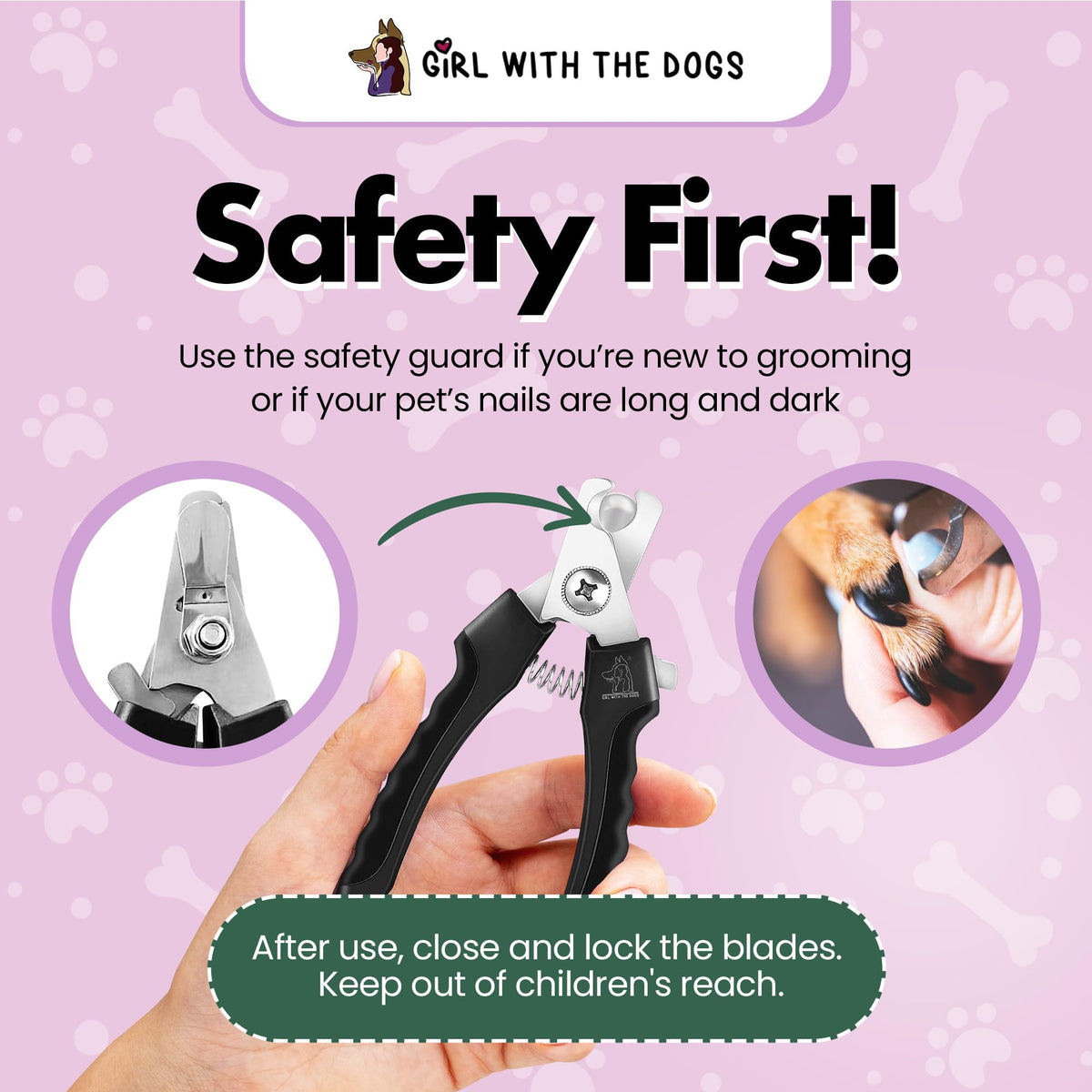 Girl With The Dogs professional-grade nail trimmer with a precise edge.