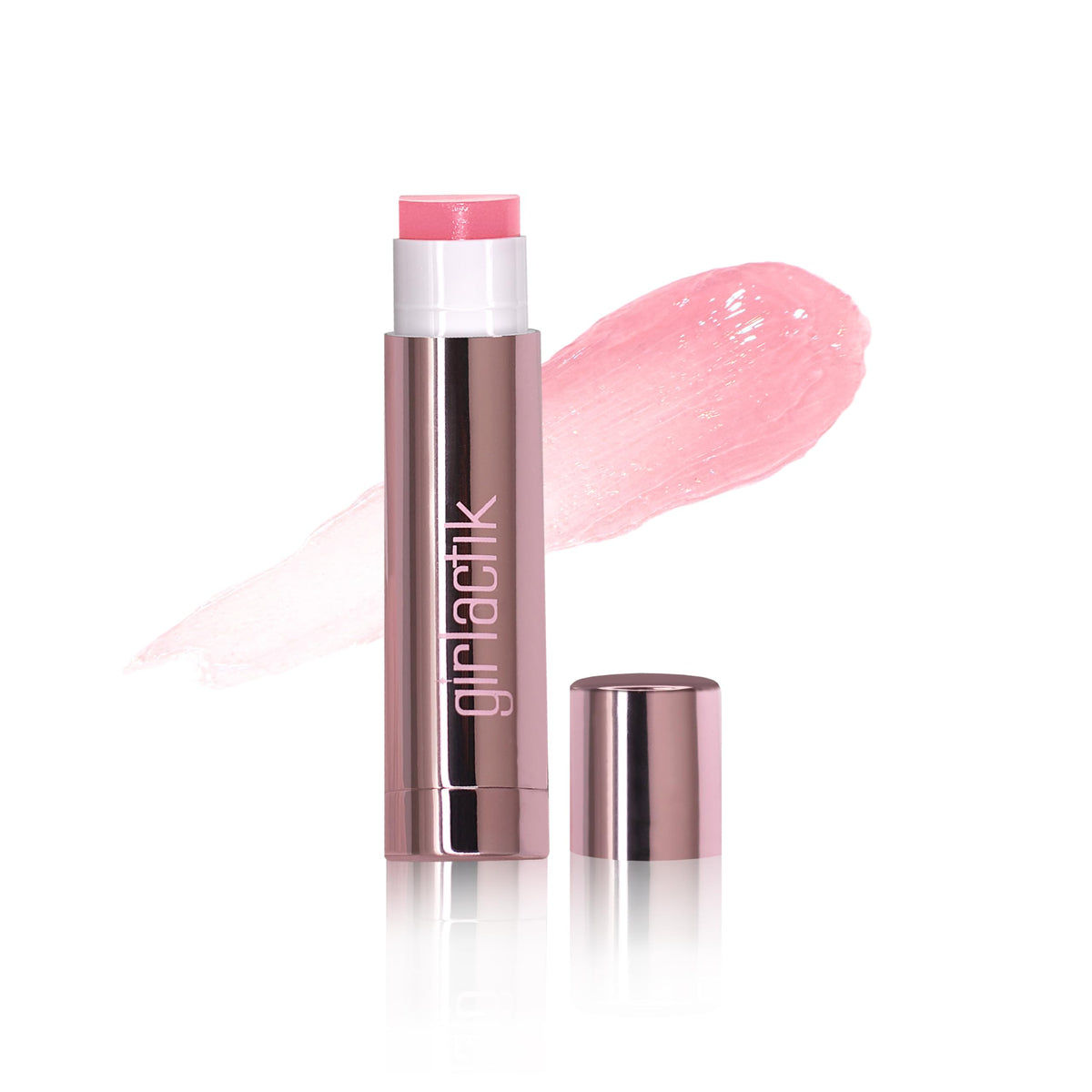 Applying Girlactik Jello Gloss Balm for a glossy, hydrated lip finish.