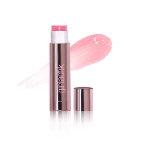 Applying Girlactik Jello Gloss Balm for a glossy, hydrated lip finish.