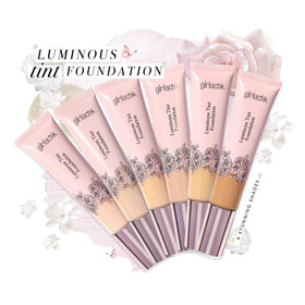 Girlactik Luminous Tint Foundation paired with Luminous Face Powder for an airbrushed look.