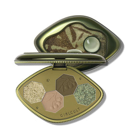GIRLCULT 4-color eyeshadow palette with built-in mirror for on-the-go touch-ups