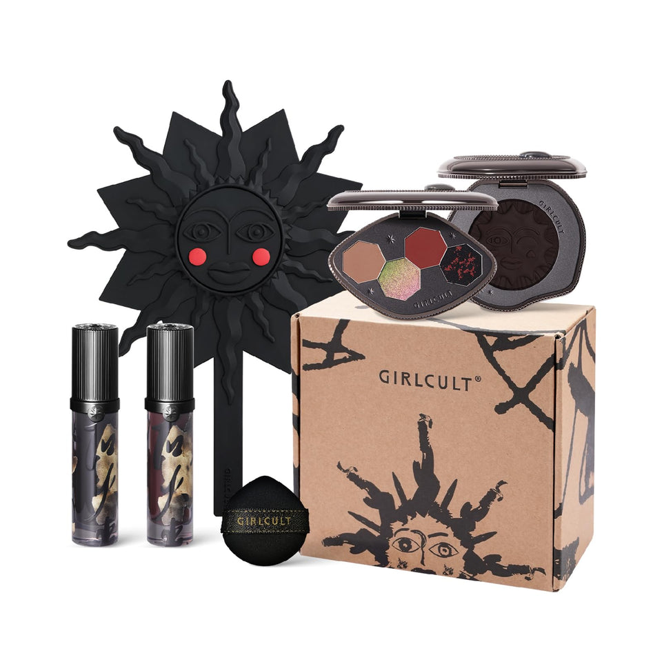 GIRLCULT 5-in-1 makeup set packaging, ideal for gifting and on-the-go beauty.