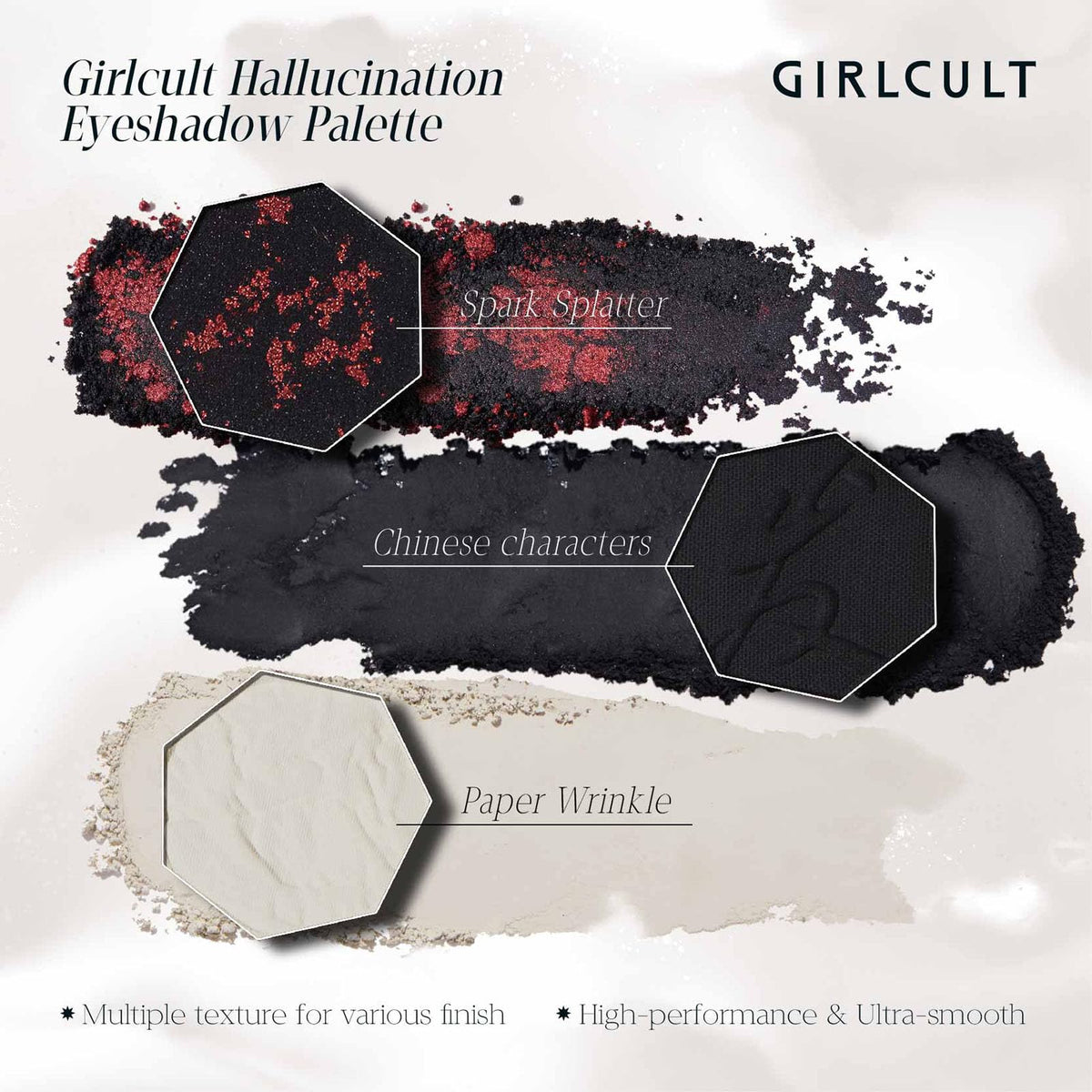 GIRLCULT built-in mirror on the palette for precise application